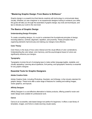 mastering graphic design from basics to brilliance