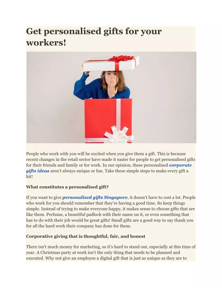 get personalised gifts for your workers