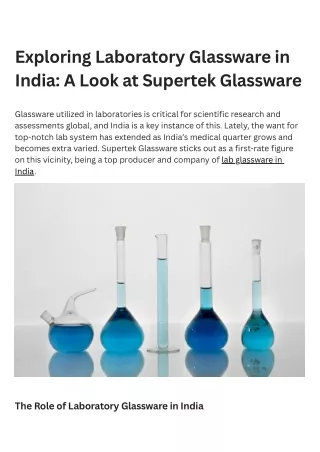 exploring laboratory glassware in india a look