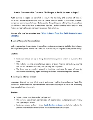 how to overcome the common challenges in audit