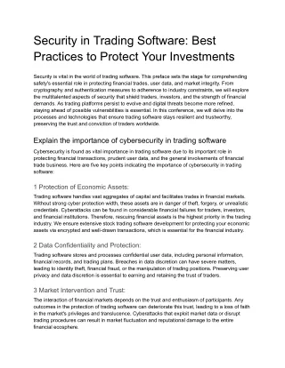 security in trading software best practices
