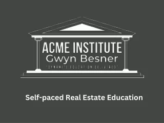 self paced real estate education