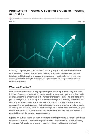 From Zero to Investor A Beginners Guide to Investing in Equities - Eqbac