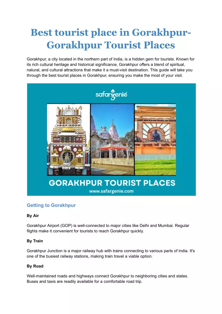 best tourist place in gorakhpur gorakhpur tourist