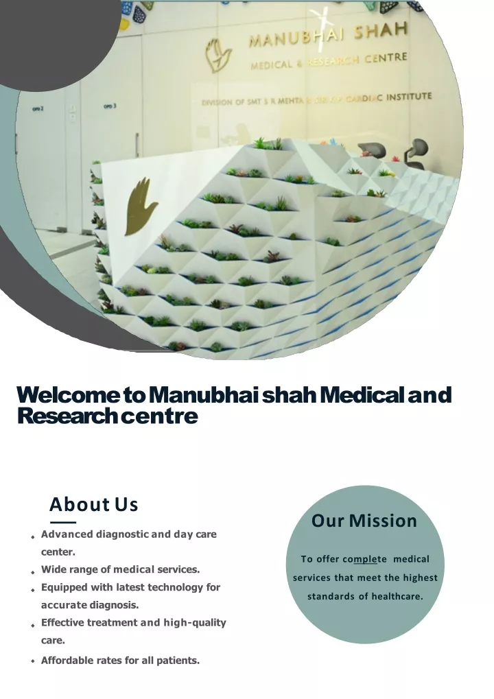 welcome to manubhai shah medical and research