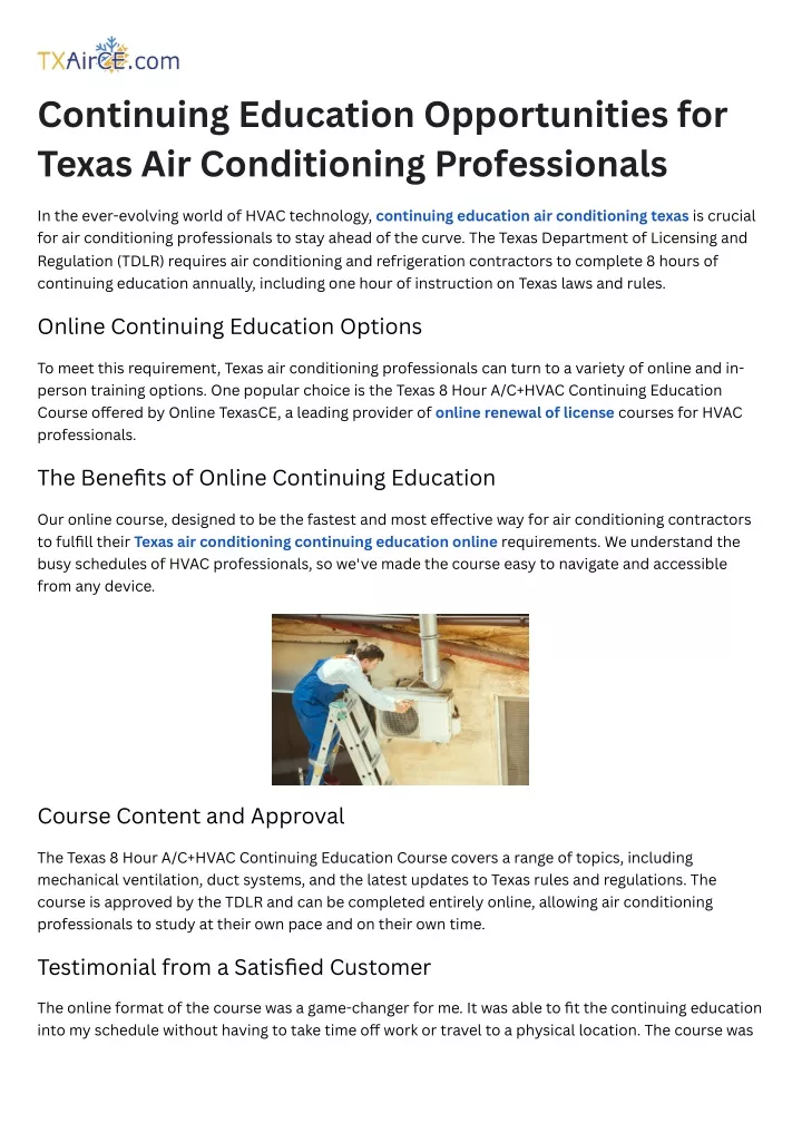 continuing education opportunities for texas