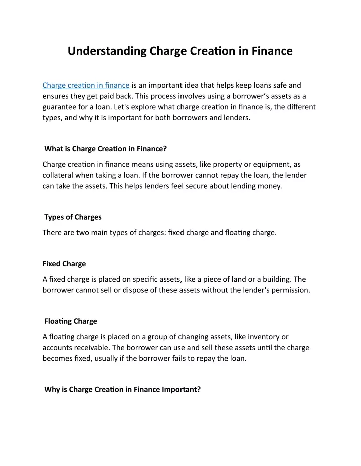 PPT - Understanding Charge Creation in Finance PowerPoint Presentation ...