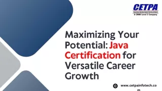 maximizing your potential java certification
