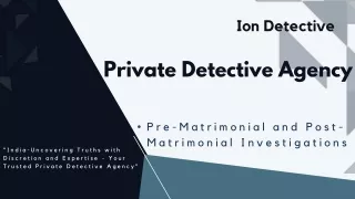 Detective Agency in Bangalore