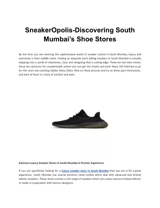 SneakerOpolis-Discovering South Mumbai’s Shoe Stores