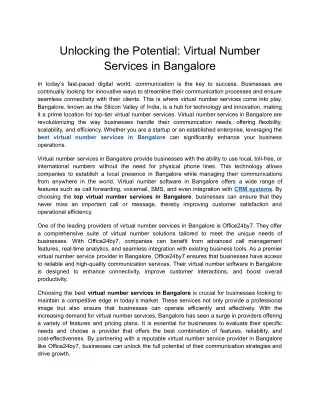 Unlocking the Potential_ Virtual Number Services in Bangalore -