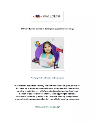 primary tuition centre in serangoon learniverse