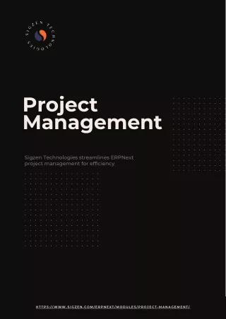 Project Management Sigzen Technologies streamlines ERPNext project management fo