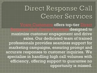 Direct Response Call Center Services