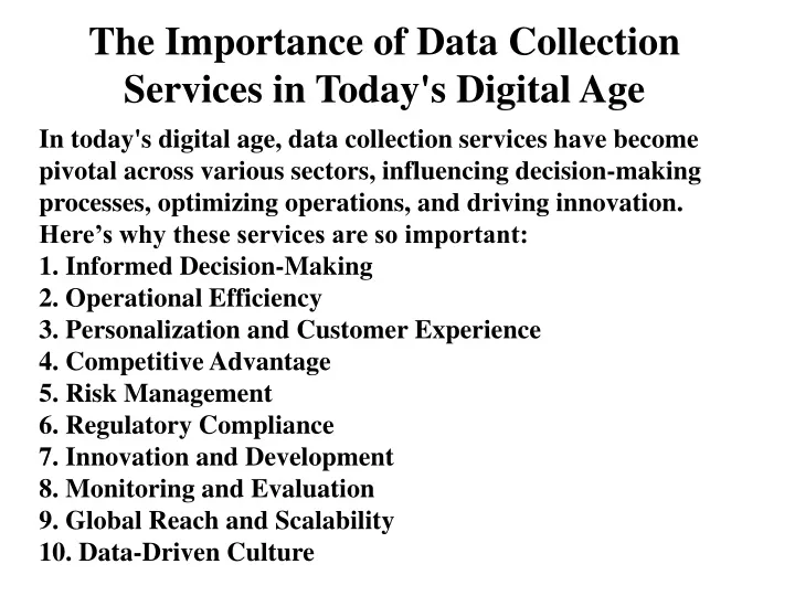 the importance of data collection services in today s digital age