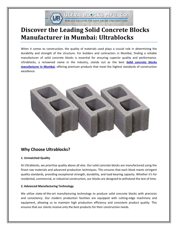 discover the leading solid concrete blocks