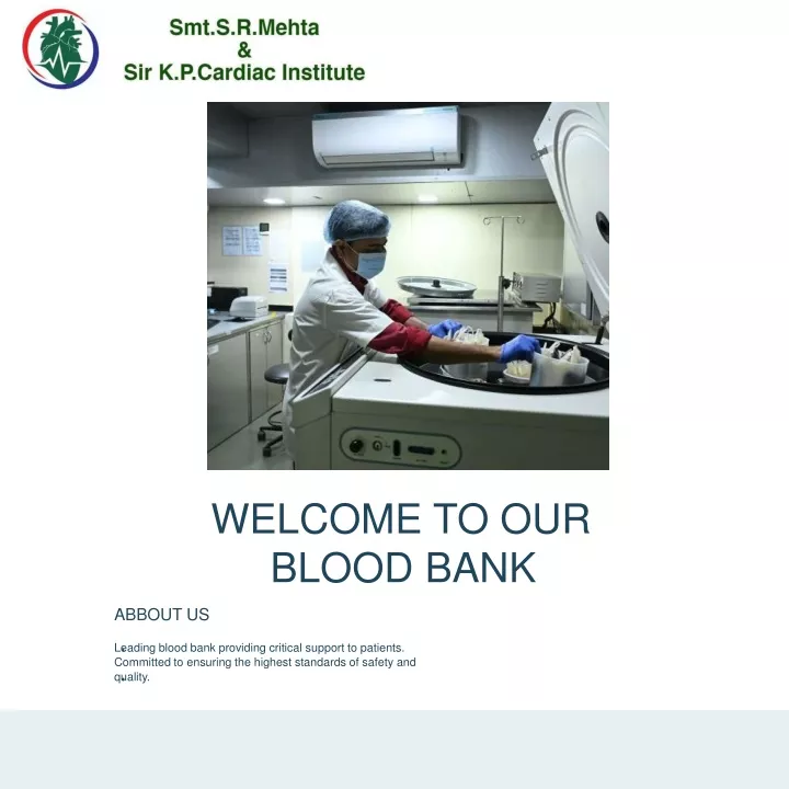 welcome to our blood bank