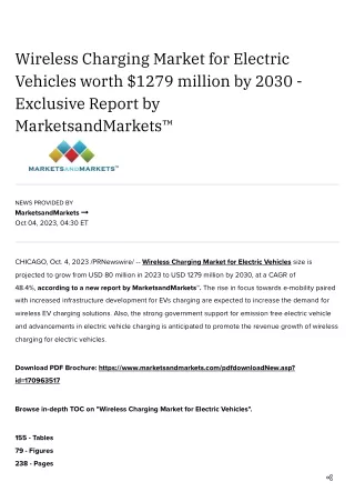 wireless charging market for electric vehicles