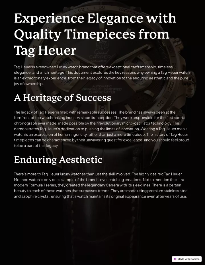 experience elegance with quality timepieces from