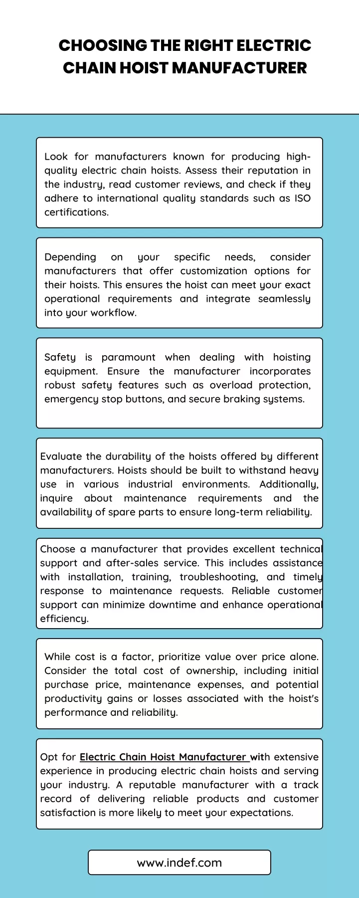 choosing the right electric chain hoist