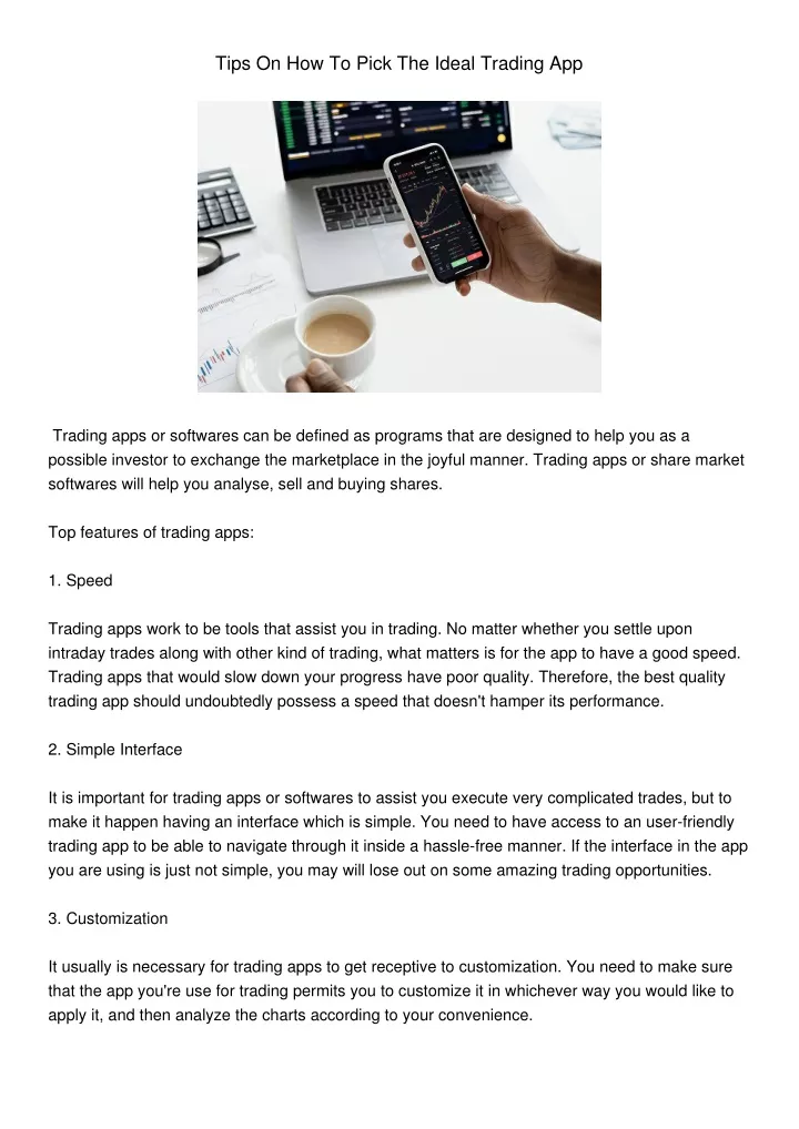 tips on how to pick the ideal trading app
