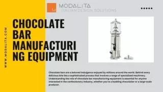 MODALiTA's Chocolate Bar Manufacturing Equipment Superior Italian Design