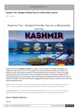 Kashmir Trip: Traveling can be fun and still be in budget .