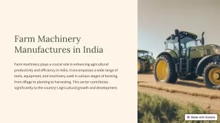 Farm Machinery Manufacturers in India