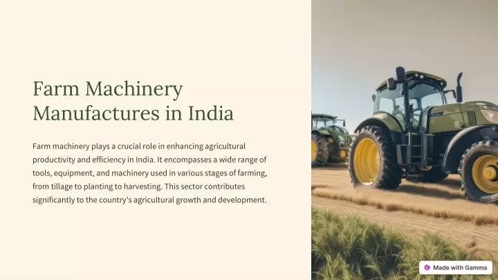 farm machinery manufactures in india