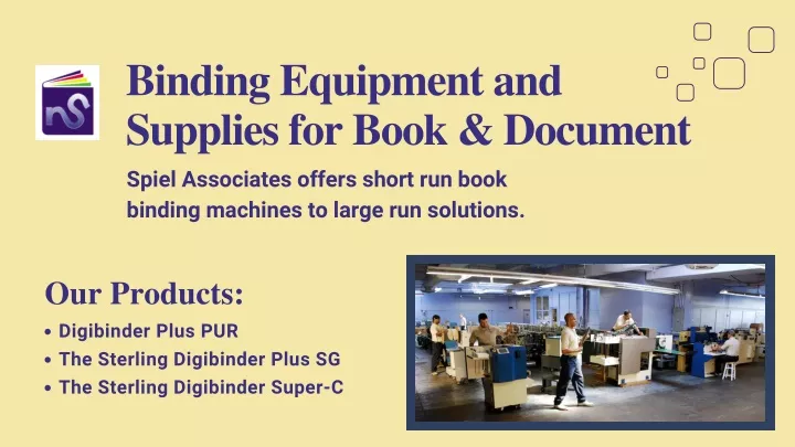 binding equipment and supplies for book document