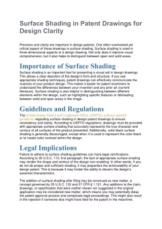 Surface Shading in Patent Drawings for Design Clarity
