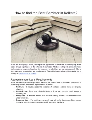 how to find the best barrister in kolkata