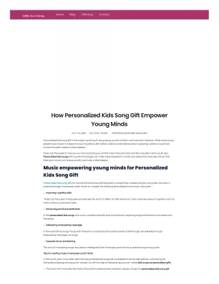 How Personalized Kids Song Gift Empower Young Minds