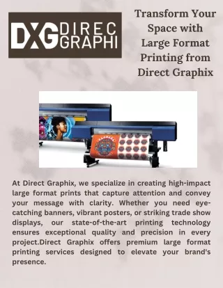 Transform Your Space with Large Format Printing from Direct Graphix