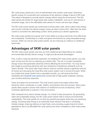 Complete Guide 5kW solar panel in India