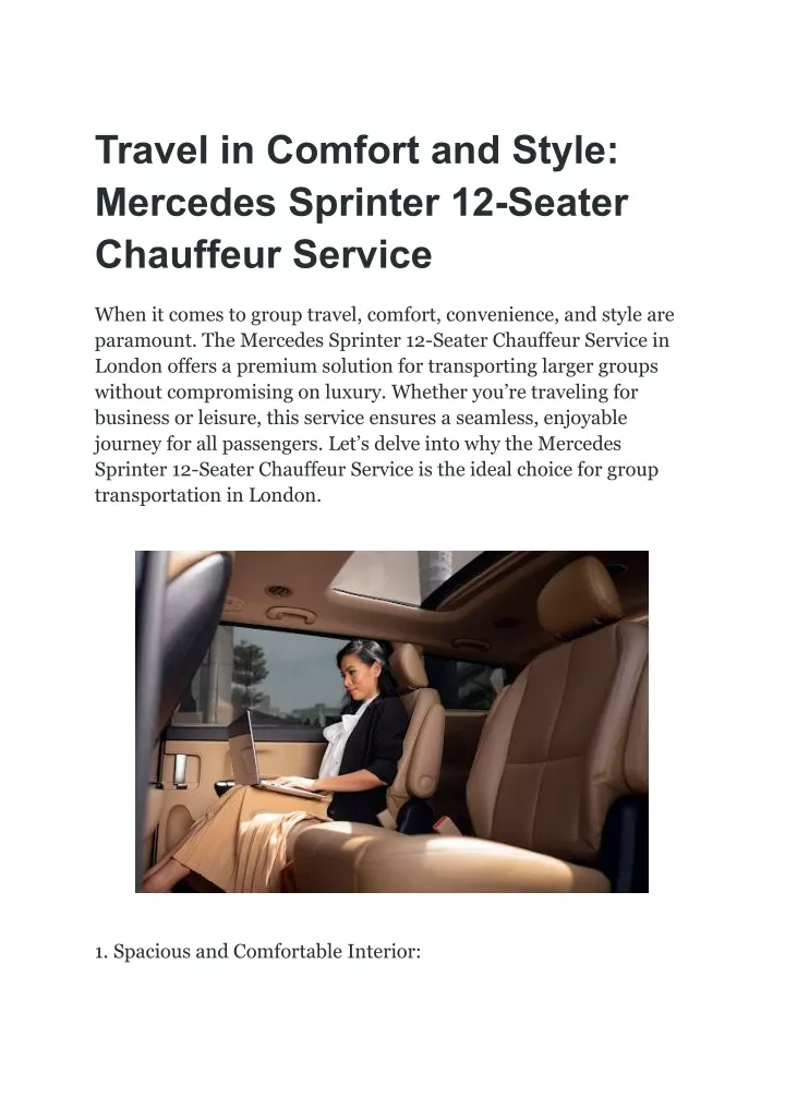 travel in comfort and style mercedes sprinter