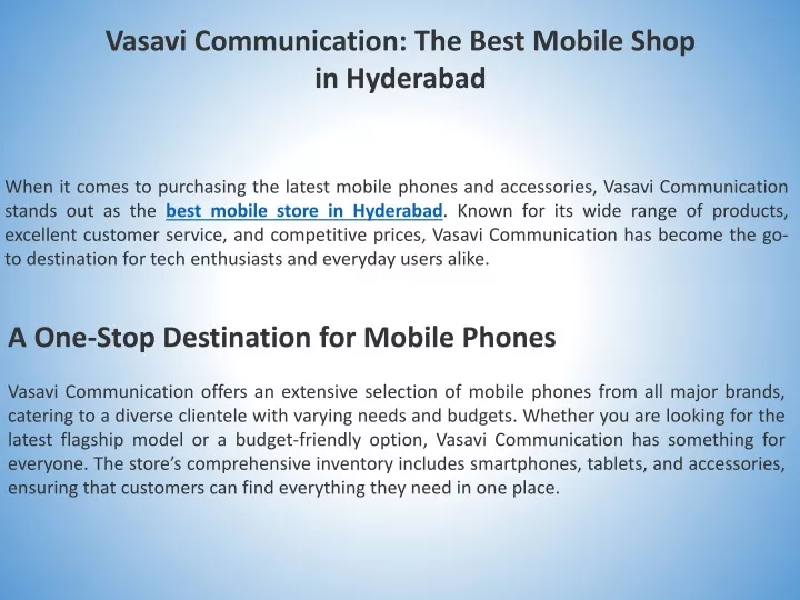 vasavi communication the best mobile shop