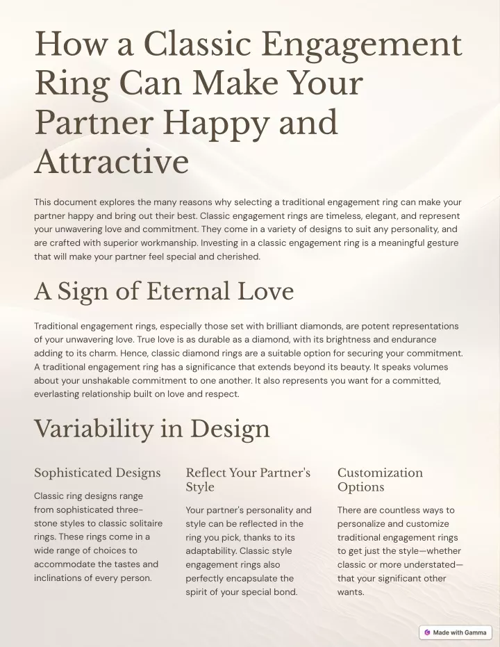 how a classic engagement ring can make your