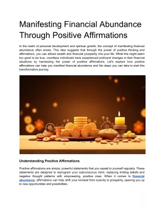 manifesting financial abundance through positive