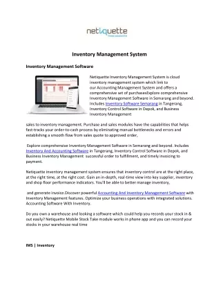Inventory Management System | Inventory Management Software