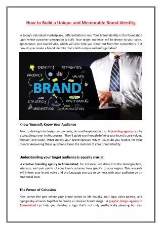 How to Build a Unique and Memorable Brand Identity