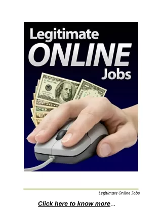 Legitimate Online Jobs