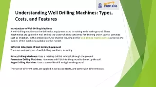 Understanding Well Drilling Machines Types, Costs, and Features