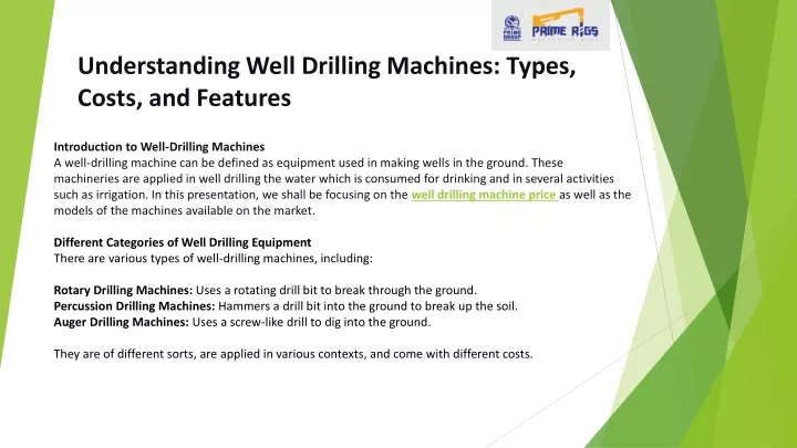 understanding well drilling machines types costs