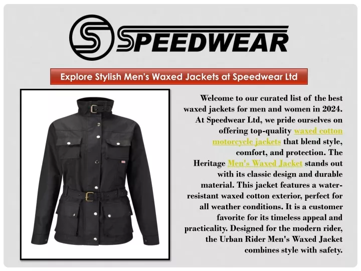 explore stylish men s waxed jackets at speedwear