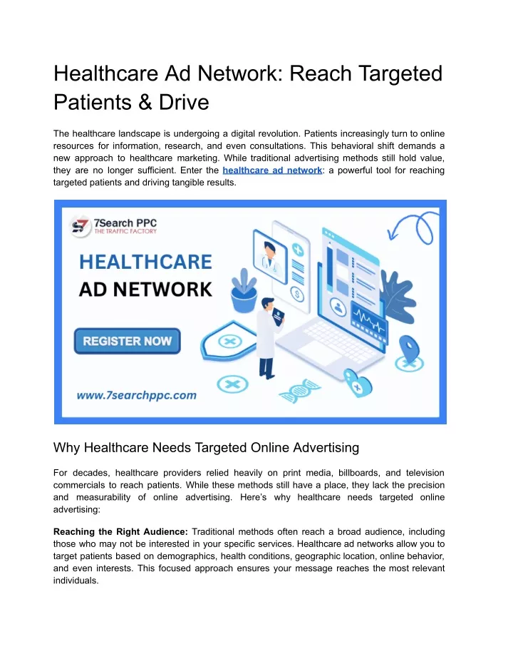 healthcare ad network reach targeted patients