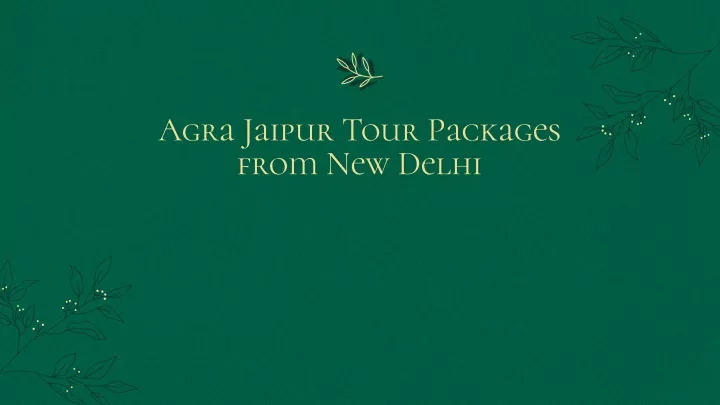 agra jaipur tour packages from new delhi