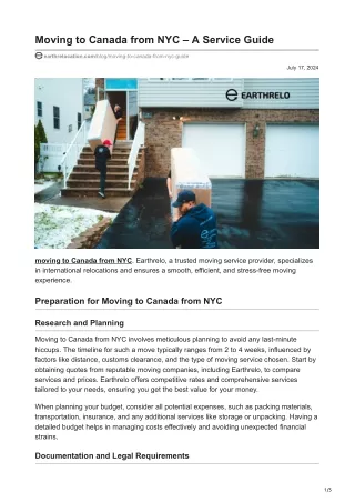 moving to canada from nyc a service guide
