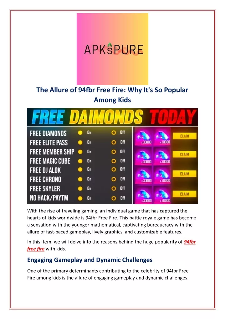 PPT - The Allure of 94fbr Free Fire: Why It's So Popular Among Kids ...