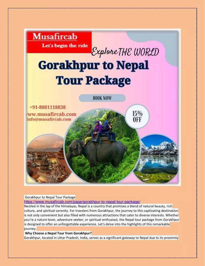 gorakhpur to nepal tour package https